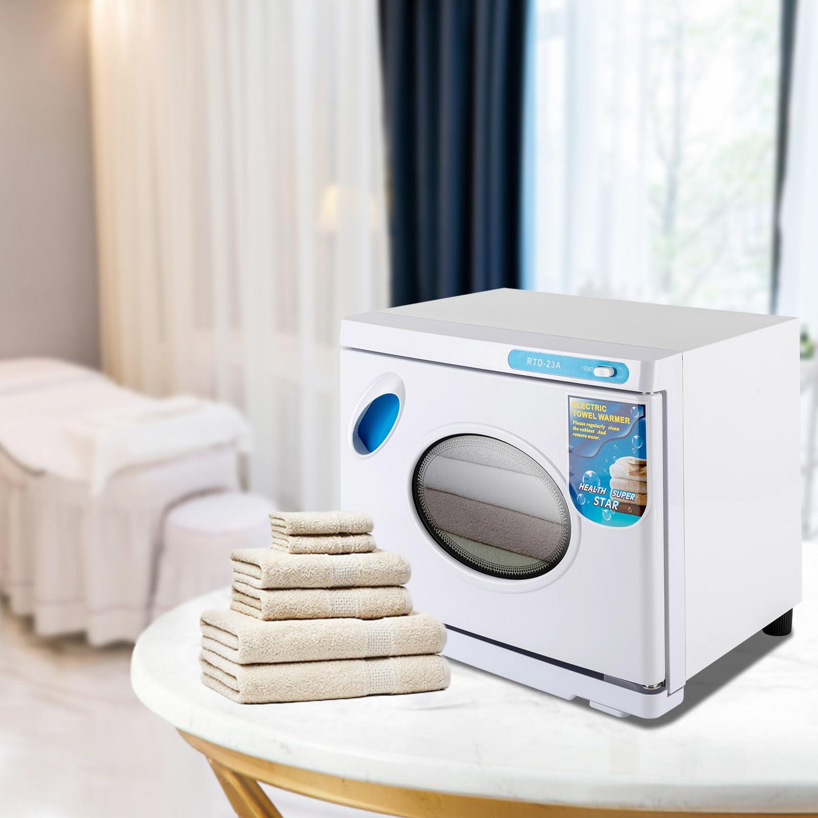 WATEBATH WATEBATH Hot Towel Warmer with clean, Professional 23L Large Capacity Hot Towel Cabinet,Spa Towel Warmers for Facial Massage Salon, Two Stainless Steel Racks