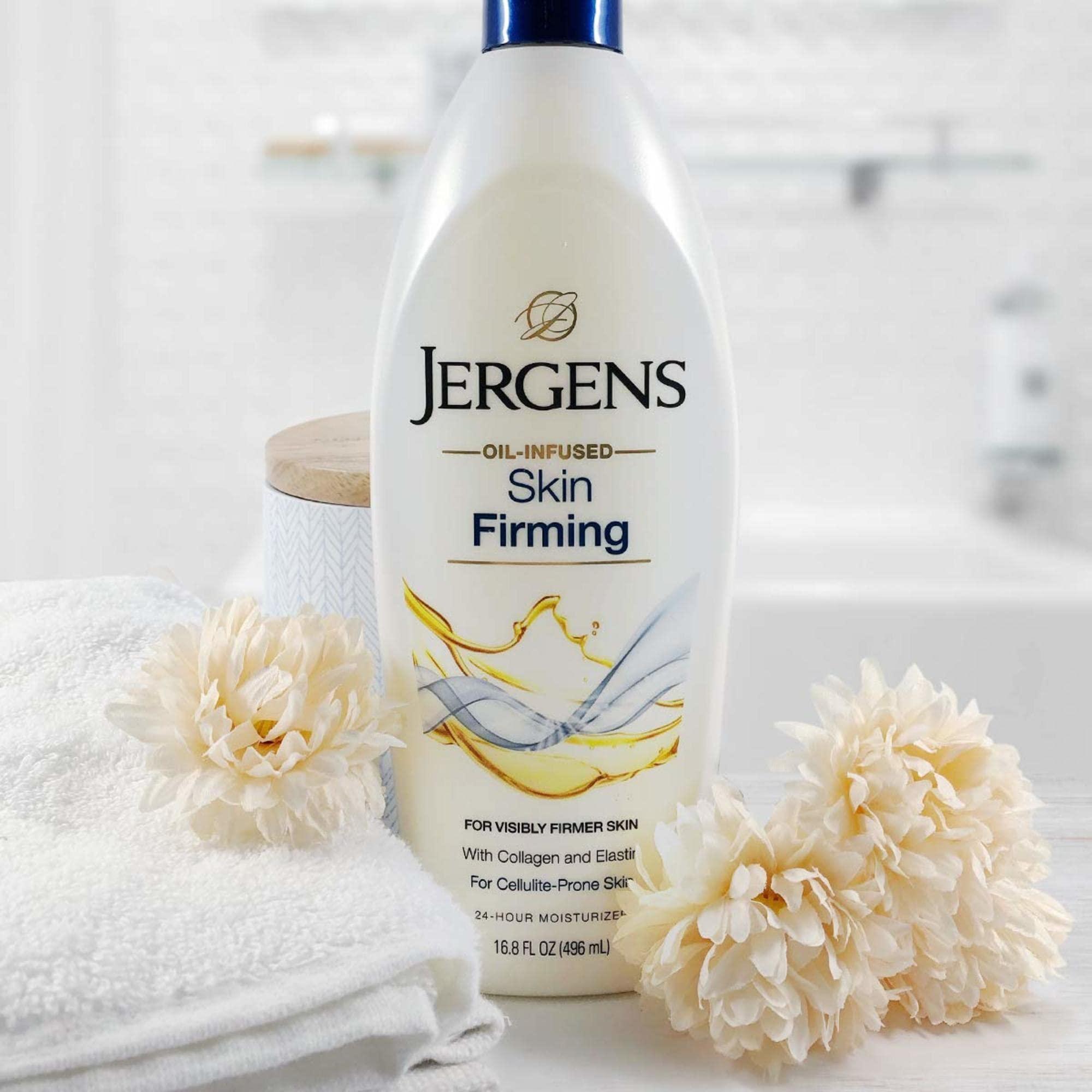 Jergens Jergens Skin Firming Body Lotion for Dry to Extra Dry Skin, Skin Tightening Cream with Collagen and Elastin, Dermatologist Tested, Hydralucence Blend Formula, 16.8 Oz, Pack of 3