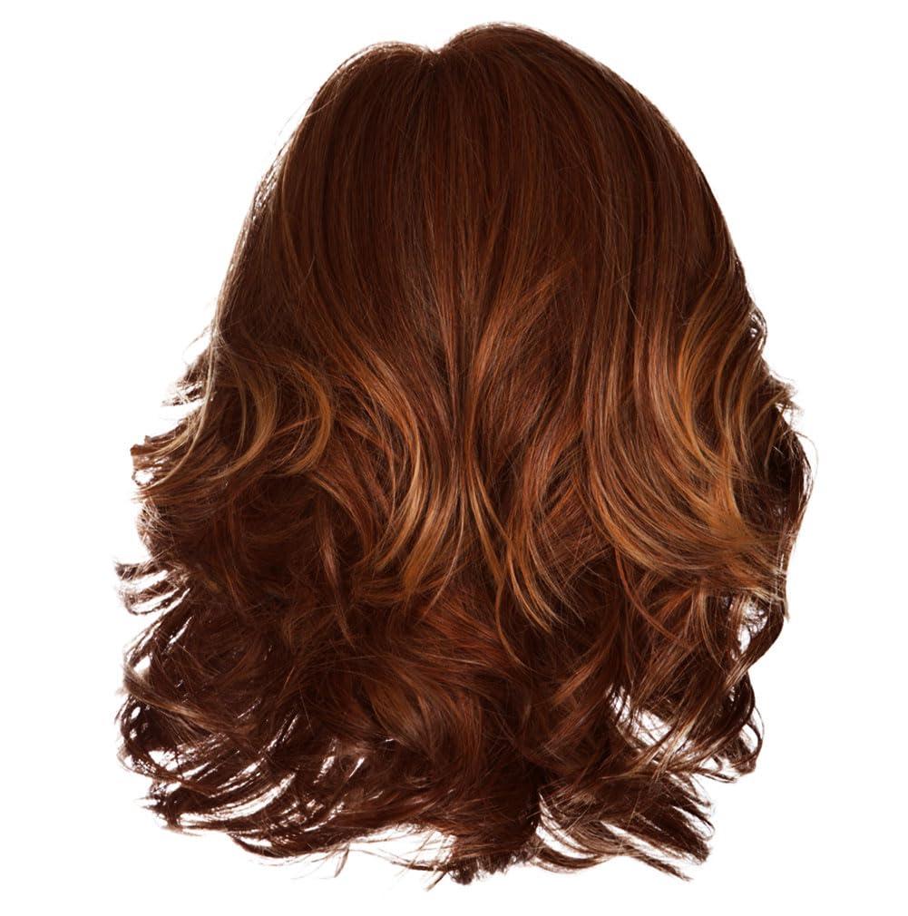 Hair u wear Raquel Welch Flip The Script Mid-Length Layered Wig With Lace Front and Memory Cap lll, Average Cap Size, RL32/31 Cinnabar