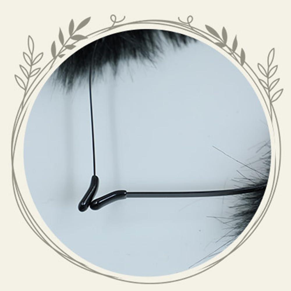 TTYAO REII TTYAO REII Black Animal Ears Headband Fluffy Cat Ears Headband Cat Ears and Tail Set for Cosplay Costume Headdress (Black)