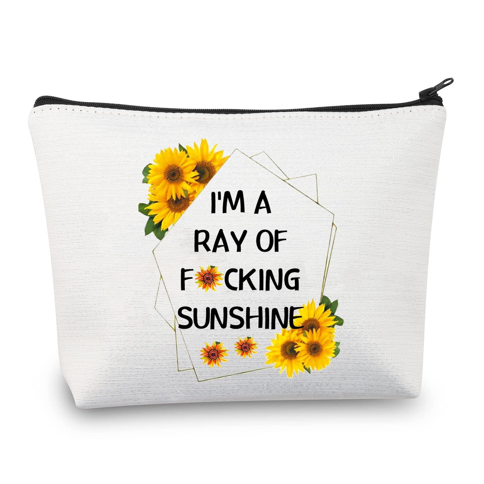 BDPWSS BDPWSS Funny Quote Makeup Bag I'm a Ray Of Sunshine Sarcastic Sunshine Travel Pouch For Friend Coworker Boss Gift (Ray of sunshine)