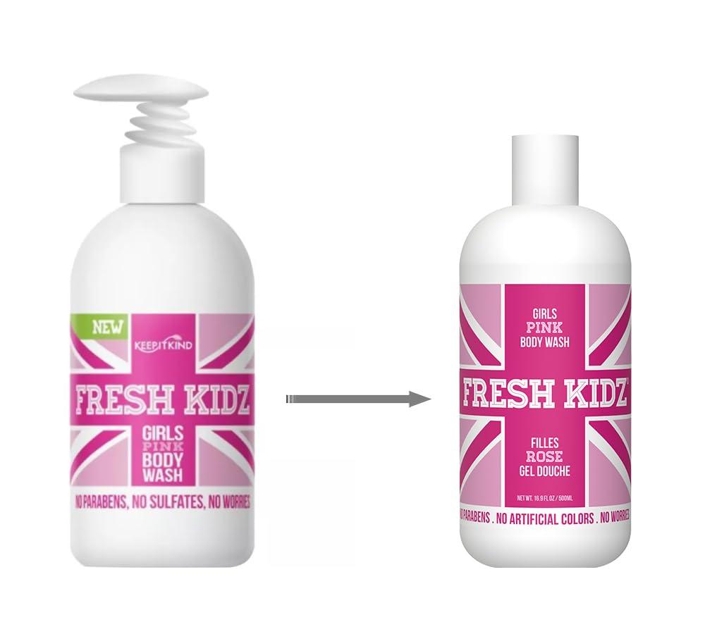 Fresh Kidz Fresh Kidz Body Wash for Kids and Teens - Gentle Bath and Shower Cleanser for All Skin Types - Girls Pink, 16.9 Fl.Oz.