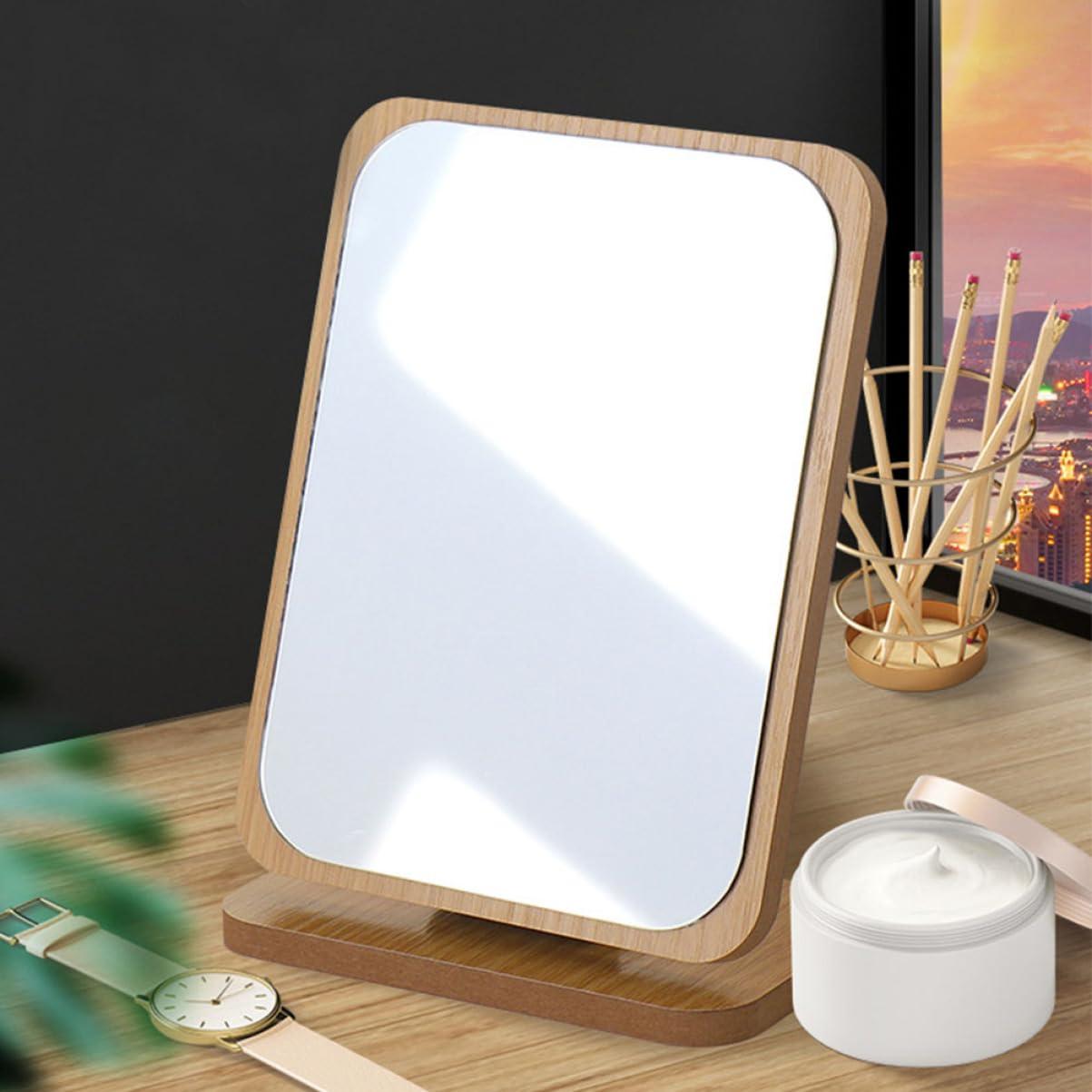 WOONEKY WOONEKY Vanity Mirror Small Mirror with Stand Foldable Mirror Rectangle Table Mirror Portable Makeup Mirror Standing Mirror True Mirror Foldable Dining Table Movable Makeup Mirror Wooden