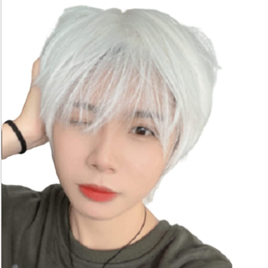 SOBOUR Heat Resistant Fashion Hot Mens Wigs Natural Slight Wave Mullet Wigs For Men Fluffy Soft Synthetic Heat Resistant Full Wigs For Daily Wear Synthetic