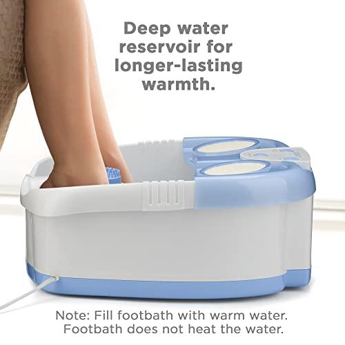 Conair Conair Waterfall Pedicure Foot Spa Bath with Blue LED Lights, Massaging Bubbles and Massage Rollers, Blue/White