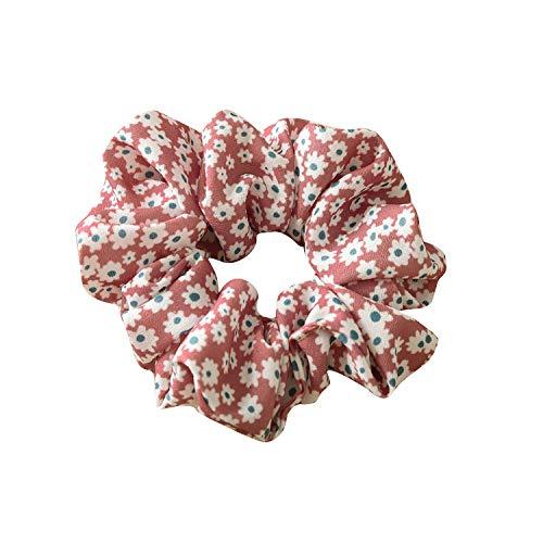 OFIYOU 4 Pack Digital Floral Hair Scrunchies Sunflower Print Slap Bracelet Ponytail Holder Elastic Hair Bands Wrist Fabric Scrunchy Hair Ties for Show/Sleepover Party