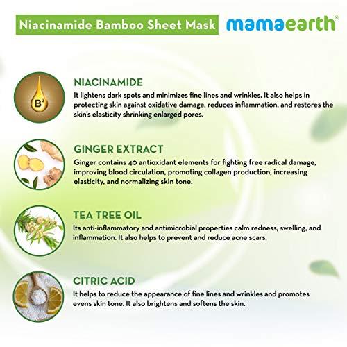 MAMAEARTH MAMAEARTH Niacinamide Bamboo Sheet Mask - Pack of 2 (25 g * 2)