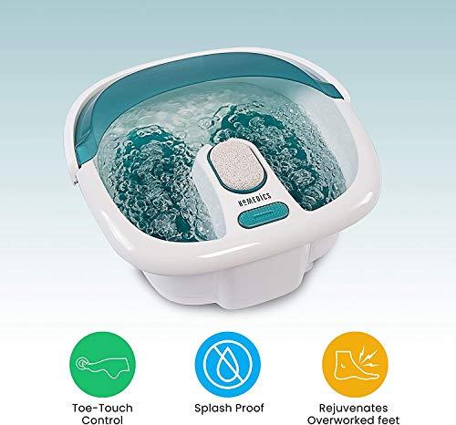 Homedics Homedics Bubble Elite Foot Spa Massager with Heat Boost, 2-in-1 Removable Pedicure Center, Toe-Touch Control, Easy Tote Handle with Splash Guard