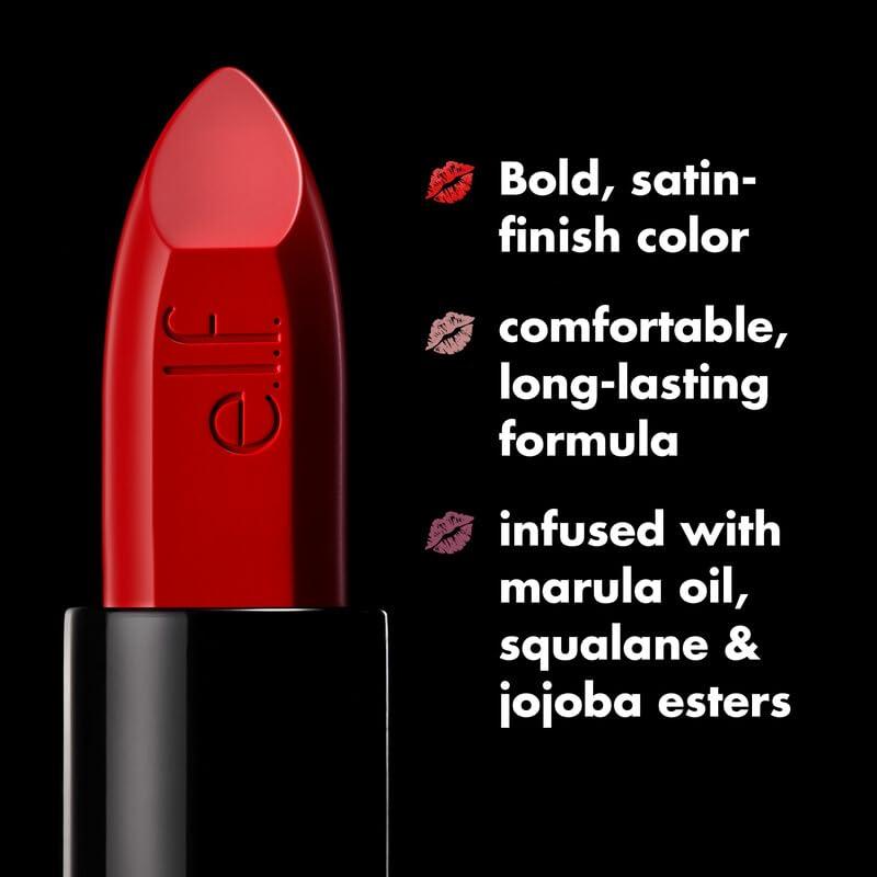 e.l.f. e.l.f. O Face Satin Lipstick, Richly Pigmented, Nourishing & Long-Lasting Creamy Lipstick, Infused With Jojoba, Vegan & Cruelty-Free, Limitless