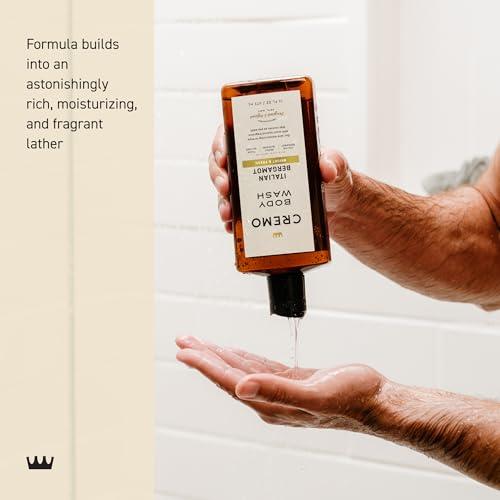 Cremo Cremo Body Wash Men, Notes of Italian Bergamot, Neroli Blossom, and Fresh Vetiver, Rich-Lathering Italian Bergamot, 16 Fl Oz