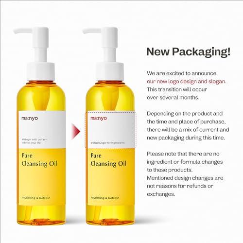 MA:NYO MANYO FACTORY Pure Cleansing Oil 6.7 fl oz (200ml) Korean Facial Cleanser, Blackhead Melting, Daily Makeup Removal with Argan Oil, for Women