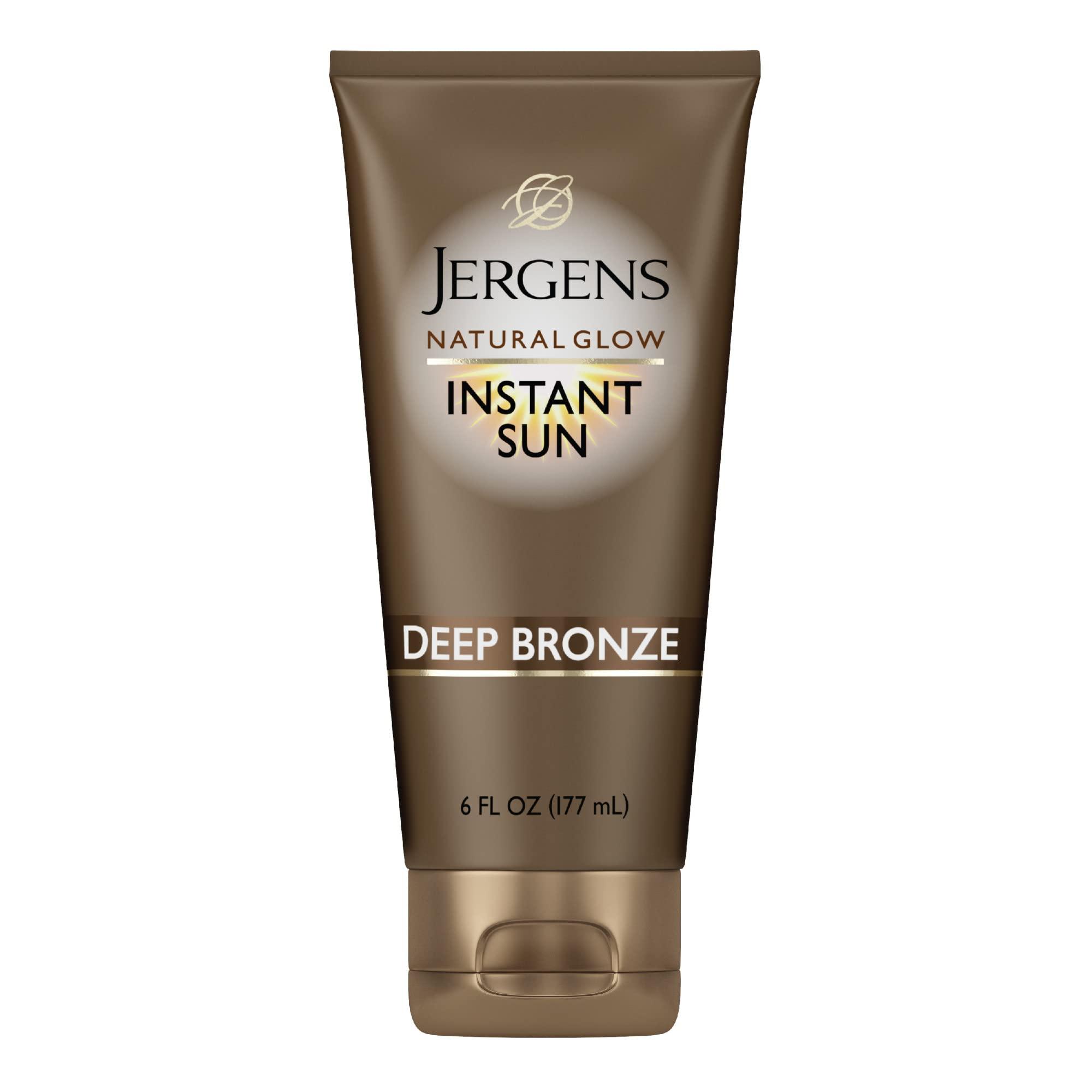 Jergens Jergens Natural Glow 3-Day Self Tanner for Medium to Deep Skin Tone, Sunless Tanning Moisturizer & Natural Glow Instant Sun Sunless Tanning Moisturizer + Bronzer, Self Tanner, Deep Bronze
