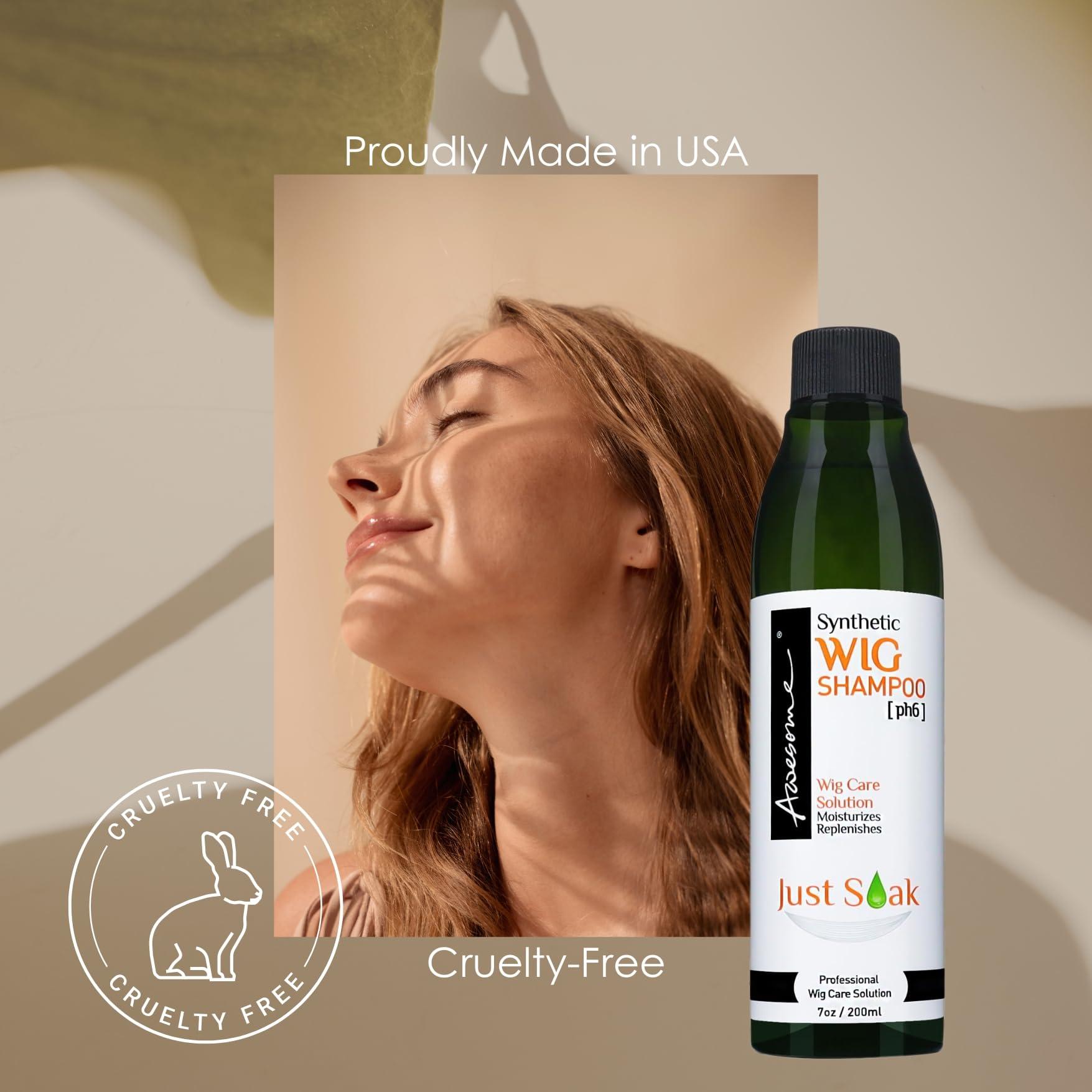 Awesome Awesome Synthetic Wig Shampoo, pH6, Detangle and Anti-Frizz, Adds Body & Volume, Hydrates & Moisturizes, Promotes Silkiness & Shine, Easy Combing, Contains Coconut Oil,7 fl oz