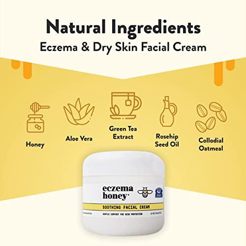 ECZEMA HONEY ECZEMA HONEY Soothing Facial Cream & 15% Vitamin C + Ferulic Acid Serum - Bundle for Sensitive & Dry Skin - Cruelty Free