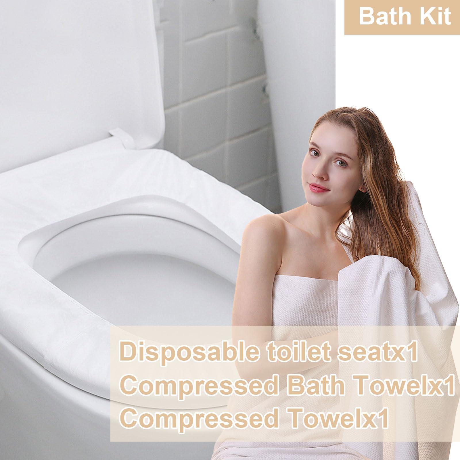 Lilingsty Disposable Travel Set, Hotel Travel Kit With Sheets, Duvet Cover, Pillowcase, Bath Towels, Washcloths, Toilet Seat, Toothbrush, Toothpaste, Comb, Soap, Shampoo And Shower Gel (2-PACK)