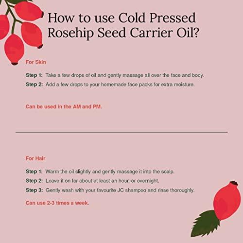 RUP RUP Rosehip Seed Oil, 30ml, Pro-Vitamin A Rich 100% Certified Organic Cold Pressed Carrier Oil for Face, Oil for Curly Hair, Body Oil for Women and Men (Vegan)