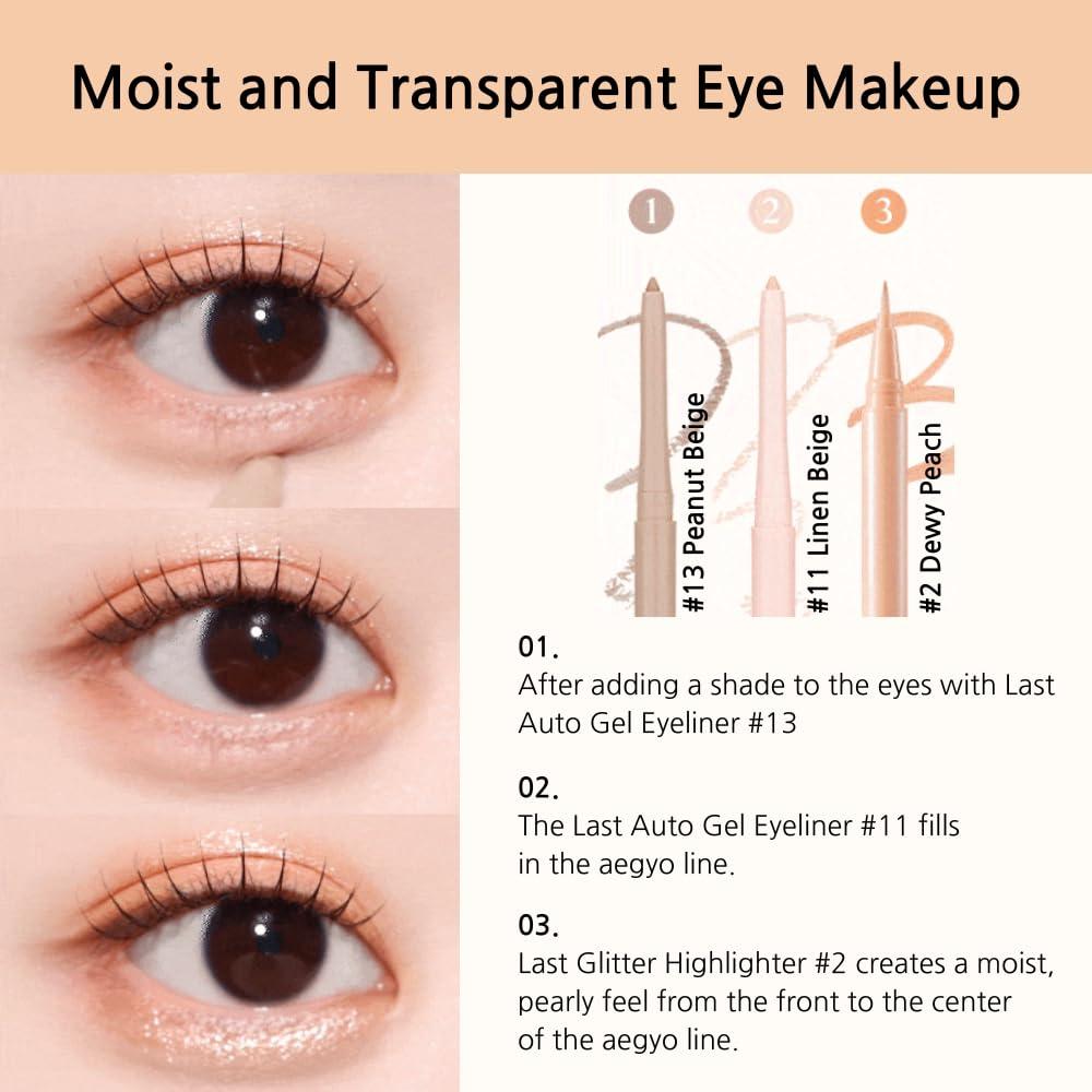 BBI@ BBIA BBIA Last Glitter Highliner (03 DEWY PINK) + Last Contour Pen Eyeliner (01 CAFE AU LAIT) BUNDLE SET