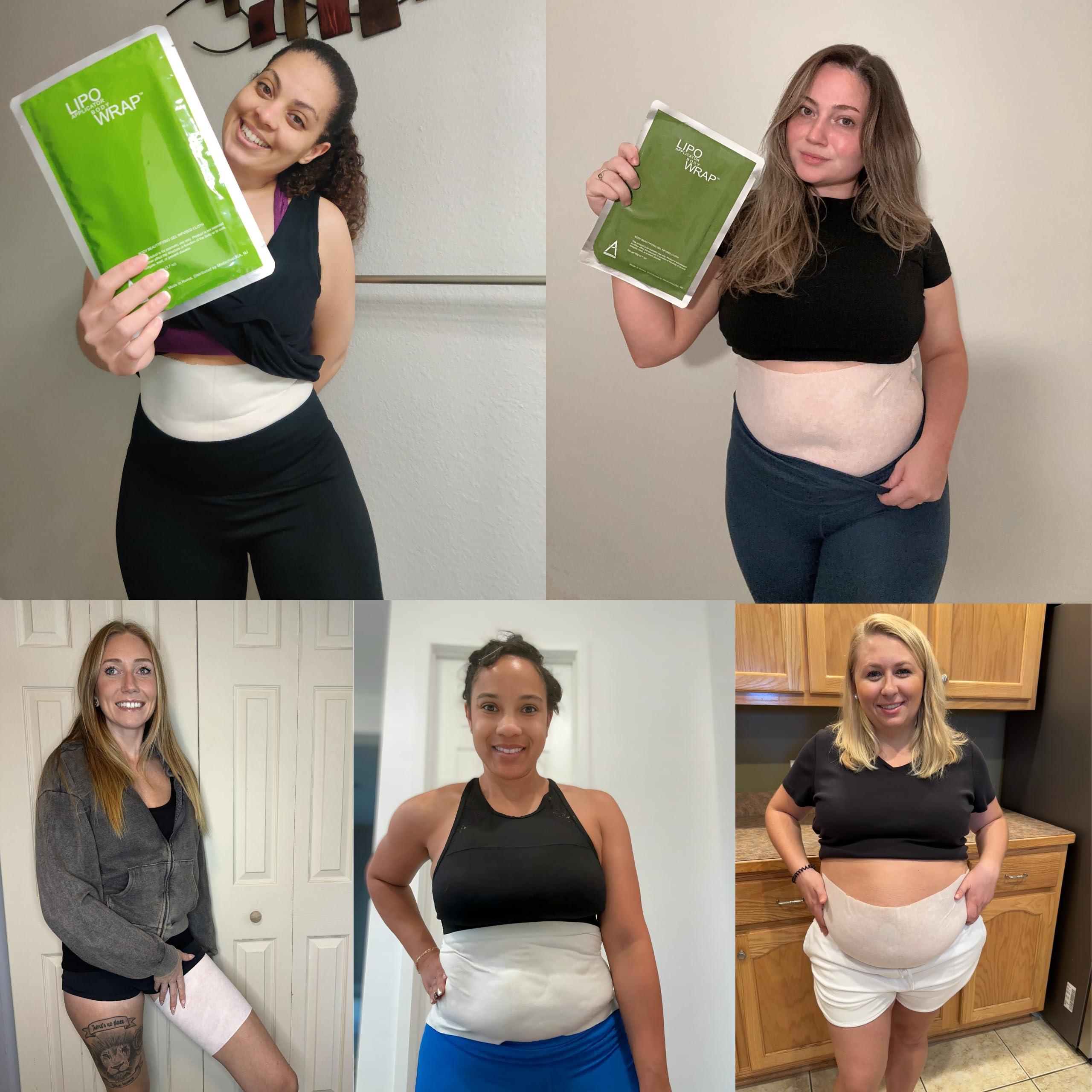 lipo applicator lipo applicator Ultimate Body Wrap with Guarana, Green Tea, and Seaweed Works for Stomach Belly Legs Arms Abdomen 6 Wraps