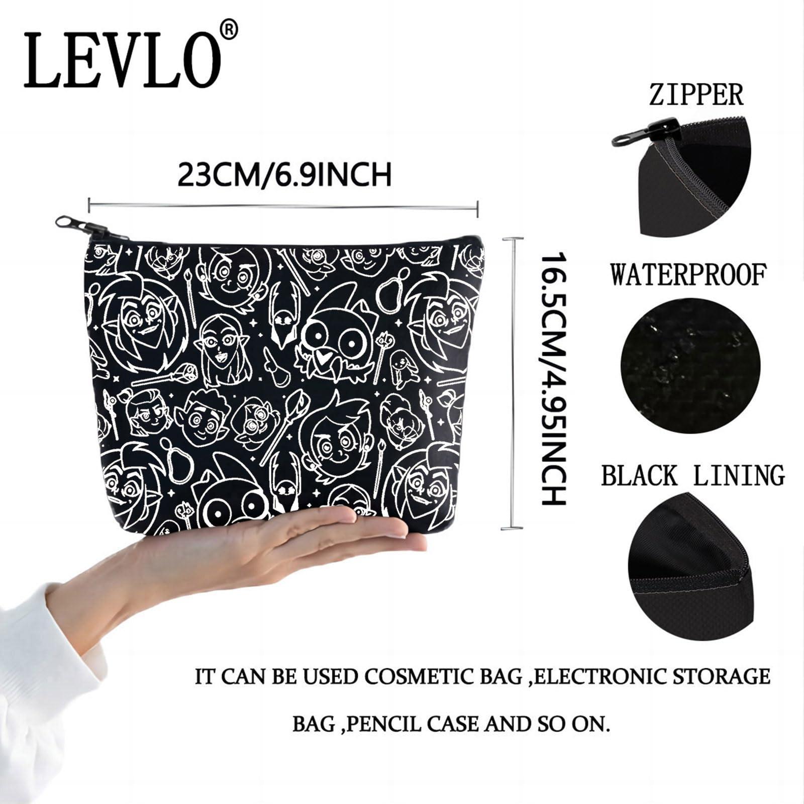 LEVLO LEVLO Owlbert & Hooty Cosmetic Make Up Bag Luz & Eda & King Fans Gift Owl Movie Makeup Zipper Pouch Bag For Movie Fans (Luz Owl Makeup Bag)
