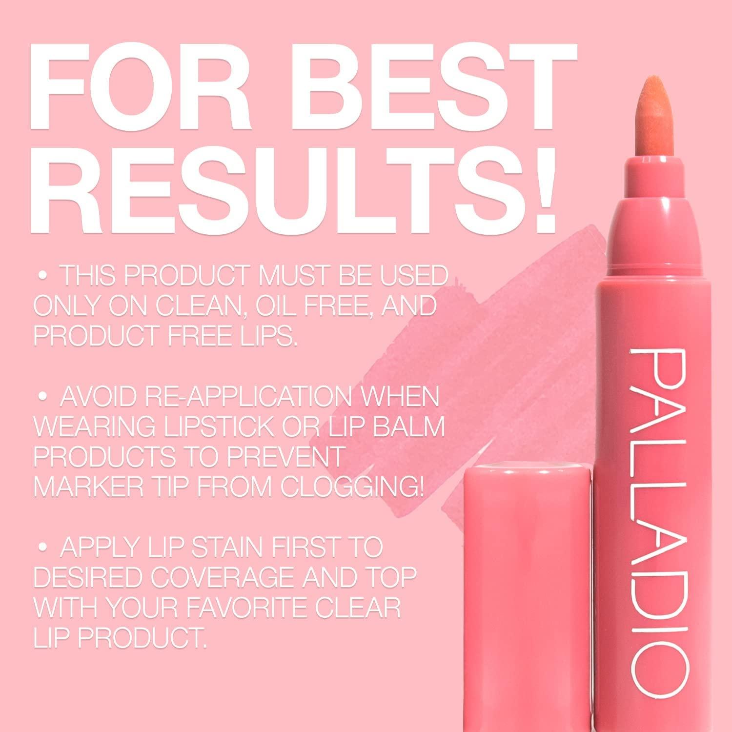 Palladio Palladio Lip Stain, Hydrating and Waterproof Formula, Matte Color Look, Longlasting All Day Wear Lip Color, Smudge Proof Natural Finish, Precise Chisel Tip Marker, Rose