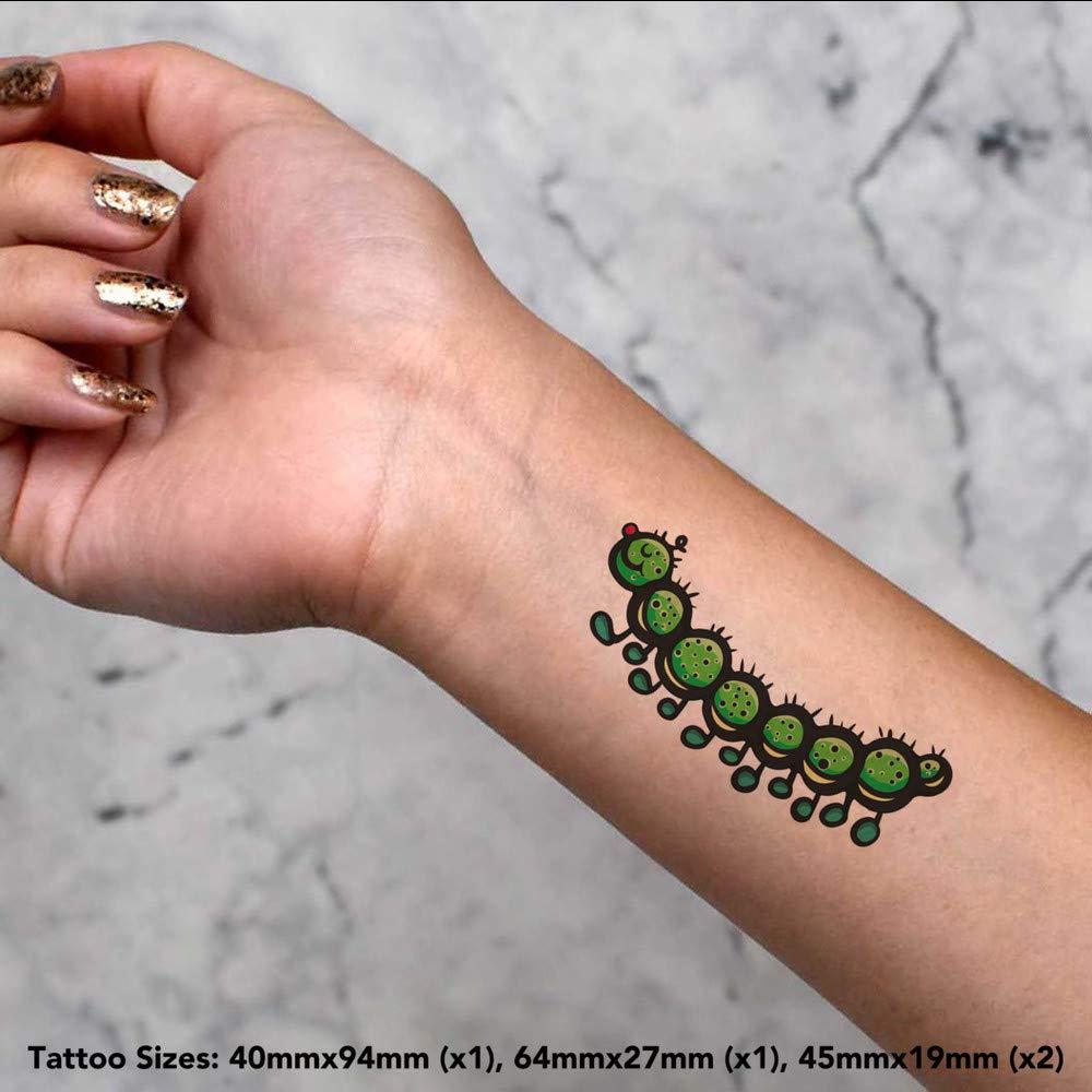 Azeeda 4 x \'Caterpillar\' Temporary Tattoos (TO00036293)