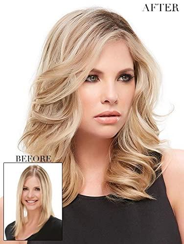 Maxwigs EasiHair EasiPart HD XL 12\" Length Topper Color 38 Milkshake - Heat Friendly Hairpiece Synthetic Clip In 1 Piece Volumizer Monofilament 3 x 5.75 Base Bundle Hairloss Booklet