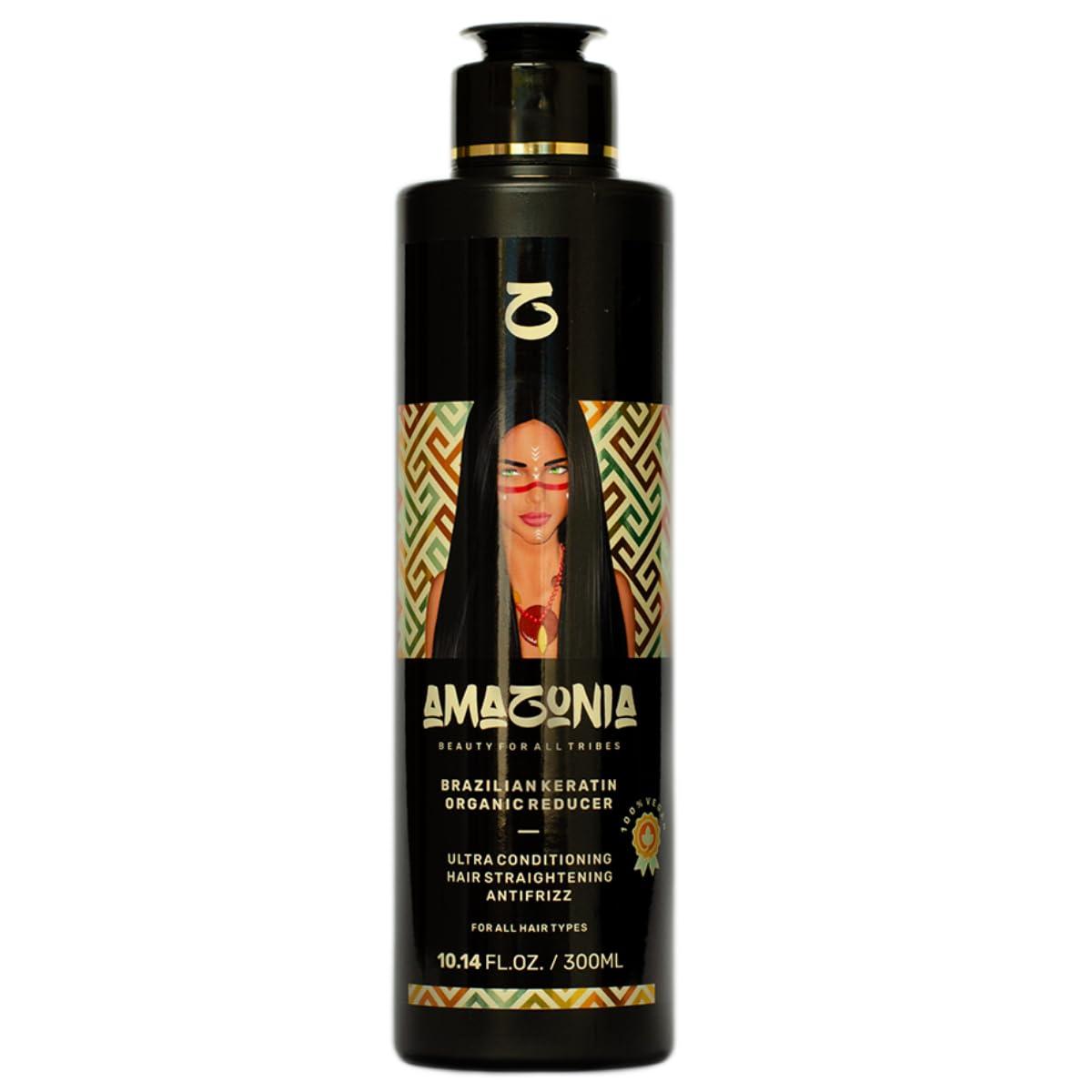 AMAZONIA BEAUTY FOR ALL TRIBES Organic Brazilian Keratin Hair Treatment Kit | Beauty For All Tribes | 3 Products: Pre-Treatment Detox Shampoo | Keratin Reducer Straightening Anti-Frizz | Multifunction Finishing Spray