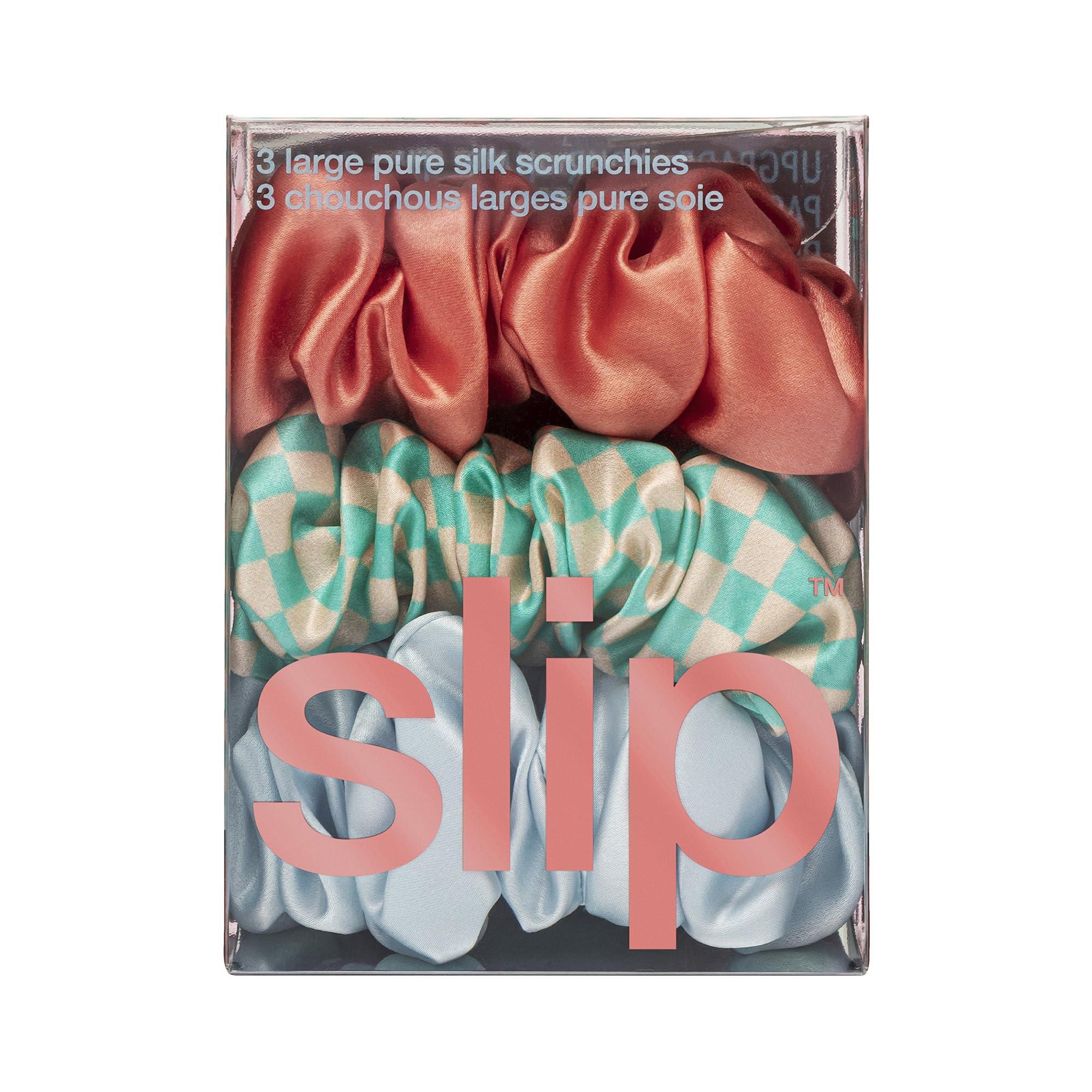 SLIP SLIP Women\'s Large Scrunchies Set of 3, Sea Mist, 3 Count (Pack of 1)
