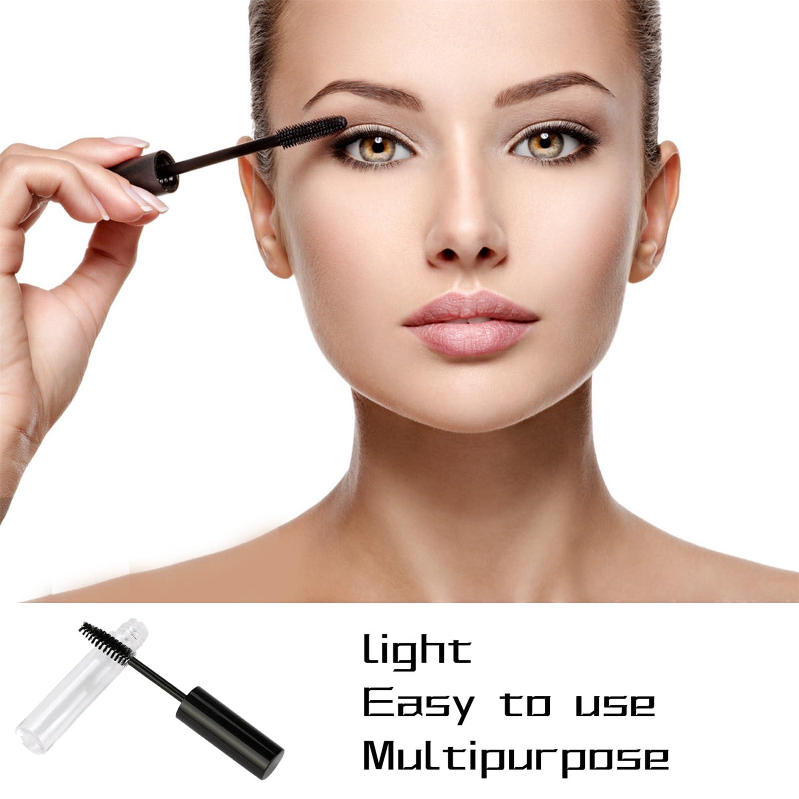 Koconh Empty Mascara Tube And Wand Glass, 3pcs Glass Mascara Tubes Empty For Castor Oil, 10ml Eyeliner Tube And Lip Gloss Tubes (Black+Pink)