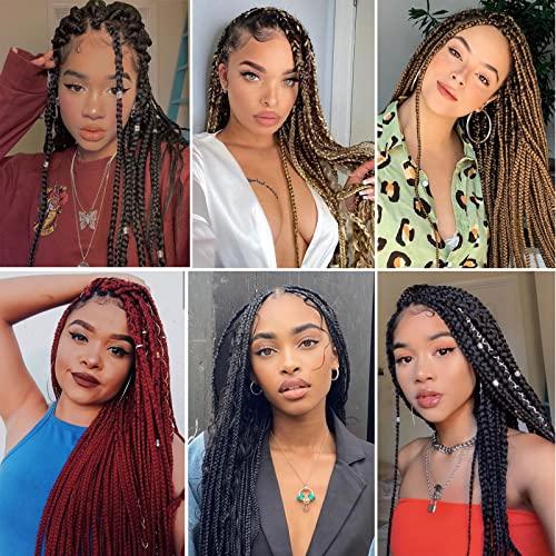 DIFUNEE DIFUNEE Pre-stretched Braiding Hair - 16 Inch 8 Packs Dark Brown Short Braiding Hair For Twist or Box Braids, Yaki Texture Hot Water Setting Synthetic Braiding Hair Extensions (16 Inch, 2-8P)