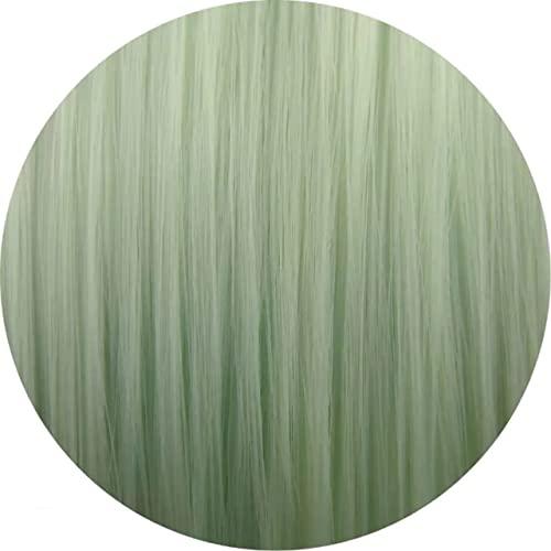 ZIP LOXX HAIR EXTENSIONS ZIPLOOKS | Mint 2 B 20\'\' Ultra Synthetic Fiber Pastel Green Colored Hair Extensions with Z Tool Patented Technology, Damage-Free Hair and Scalp, 4 Piece