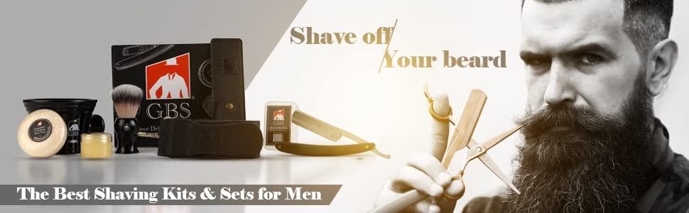 G.B.S G.B.S 8 Piece Deluxe Wood shaving Straight Razor Set Shave Ready