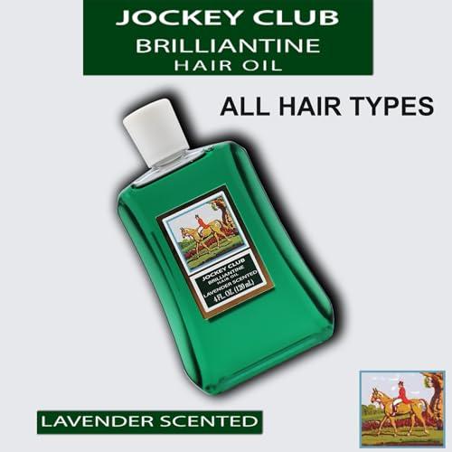 Midway Importing Jockey Club Liquid Brilliantine Hair Styling, Helps Softens All Hair Types, Lavender Scented 4 Fl Oz Plastic Bottle
