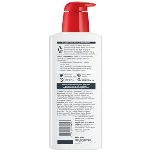 Eucerin Eucerin Advanced Repair Body Lotion for Very Dry Skin, Unscented Lotion Formulated with Ceramides, 16.9 Fl Oz Bottle