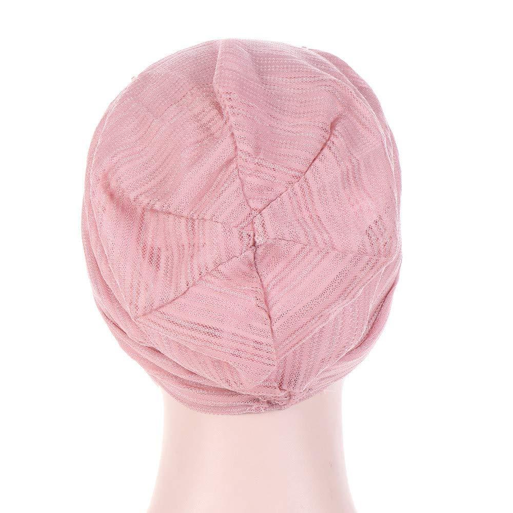 Generic Cotton Slouchy Beanie Soft Lightweight Summer Beanie Headwear Beanie Turban Adult Hats Cap for Women (Pink, One Size)
