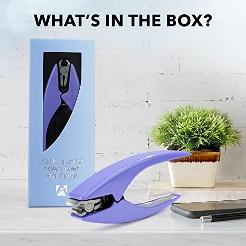 Azurro Clipperpro Omega Select Fingernail Clipper - Senior Finger Nail Clippers for Women and Men | Ergonomic Nail Cutter Clipper with 180 Degree Swivel Head | Sharp, Durable Thick Nail Clippers