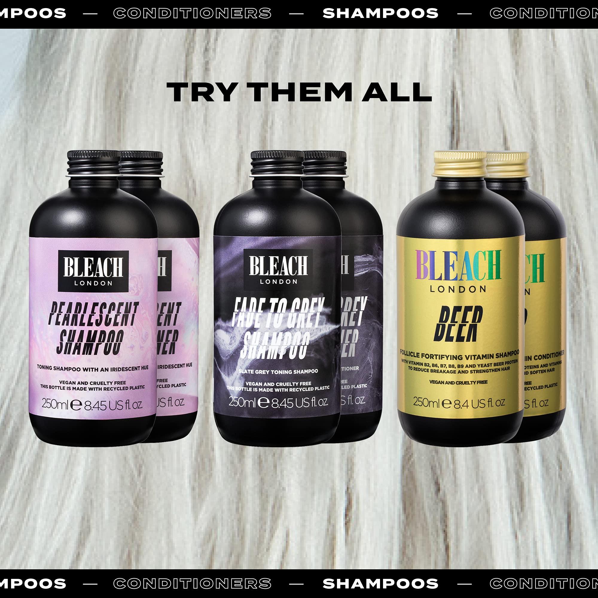 Bleach London BLEACH LONDON Fade To Grey Conditioner - Slate Grey Rinse, Color Toning and Preserving, Vegan, Cruelty Free, Daily Hair Nourishment, Color Depositing Formula, 8.45 fl oz