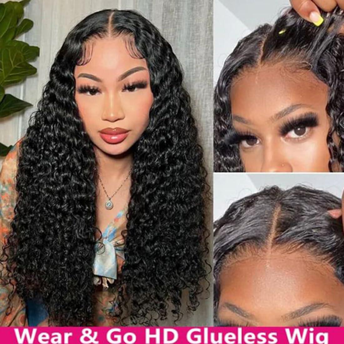 WIGMY 13x6 HD Lace Front Wigs 200% Density Mongolian Kinky Curly Lace Front Wig Undetectable Lace Human Hair Wig for Black Women Unprocessed Virgin Human Hair Curly Wig Full and Thick 20inch
