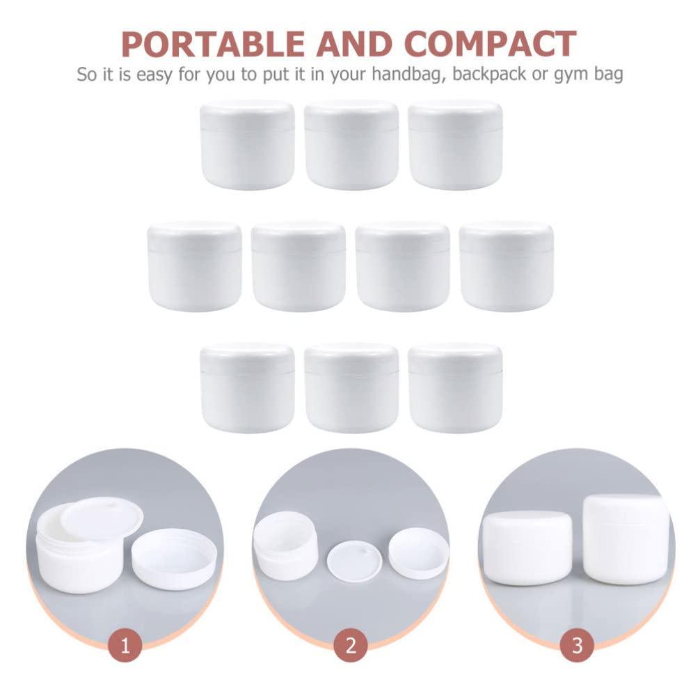 minkissy minkissy 10Pcs Boxes cream lotion container 8 oz jars with lids lip balm containers with lids plastic travel cases for toiletries outdoor makeup bottles portable white lotion bottle