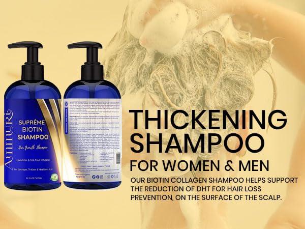 Ammuri Ammuri Biotin Hair Growth Shampoo & Conditioner - DHT Blocker, Anti-Dandruff, Hair Loss & Hair Thickening Shampoo for Oily Hair - Promotes Hair Growth