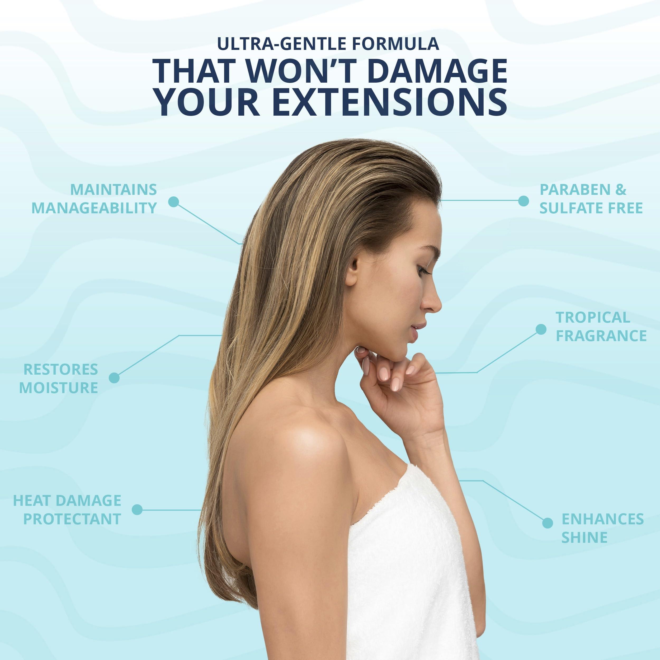 Mermaid Extension Care Mermaid Extension Care Leave-in Conditioner, Heat Protectant, Detangling, Moisturizing Formula for Hair Extensions, 8 fl oz