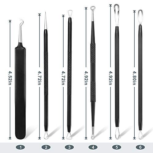 Tomata Blackhead Remover Pimple Popper Tool Kit - (6 Piece Kit) - Professional Stainless Pimples Comedone Extractor Removal Tool