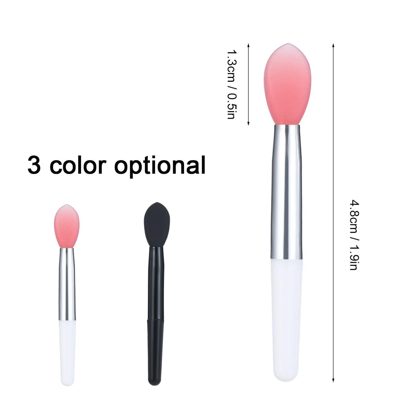 Ymiko Lip Applicators Disposable, Silicone Lip Brushes, Black, White, Pink (Optional) Lip Applicators Silicone Lip Applicator with 10 Silicone Lip Brush and 2 Anti lost Cover for