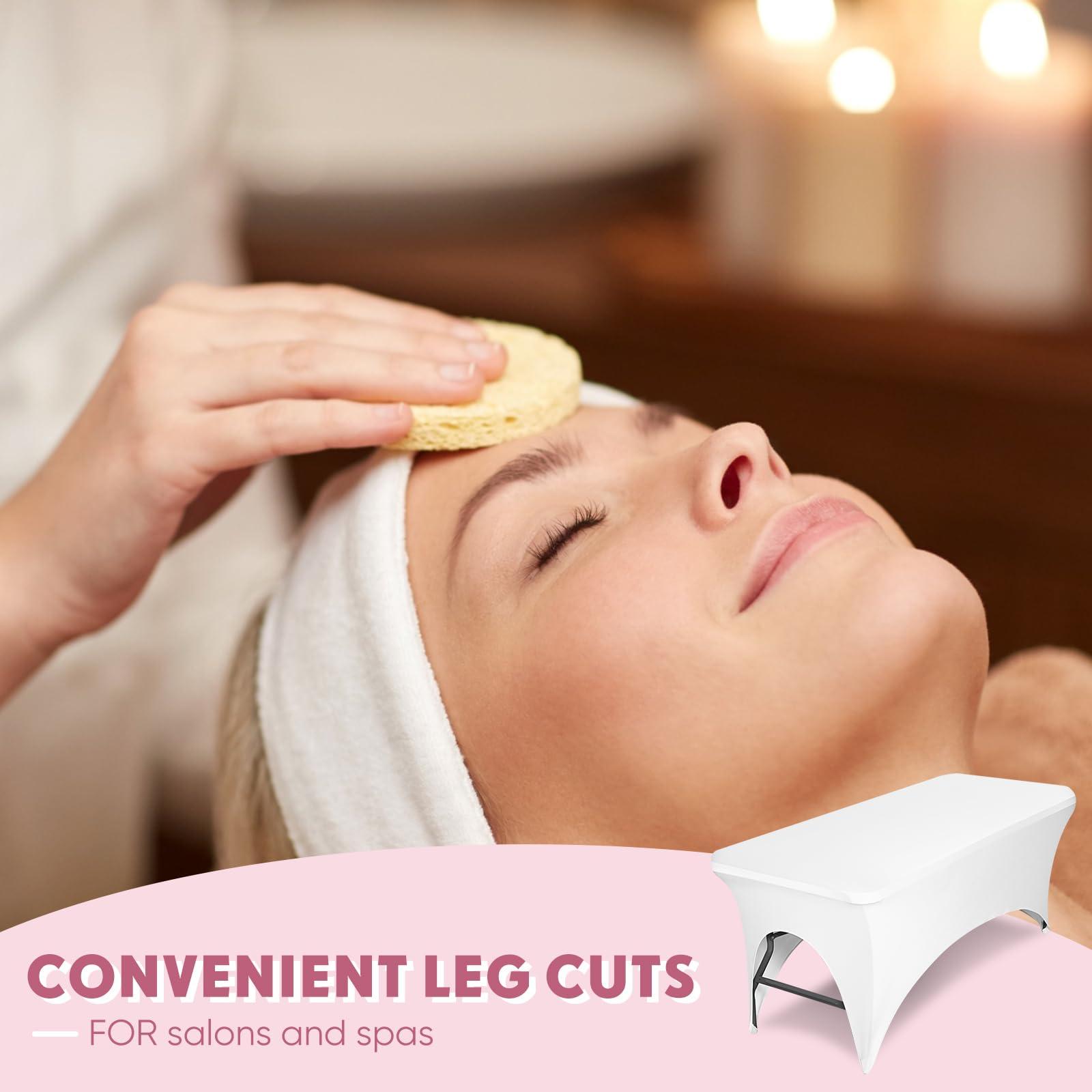 Lounsweer 2 Pieces Lash Bed Cover Reusable and Washable, Fitted Massage Table Cover, Lash Extension Bed Mattress Topper Spa Salon or Massage Bed (White)