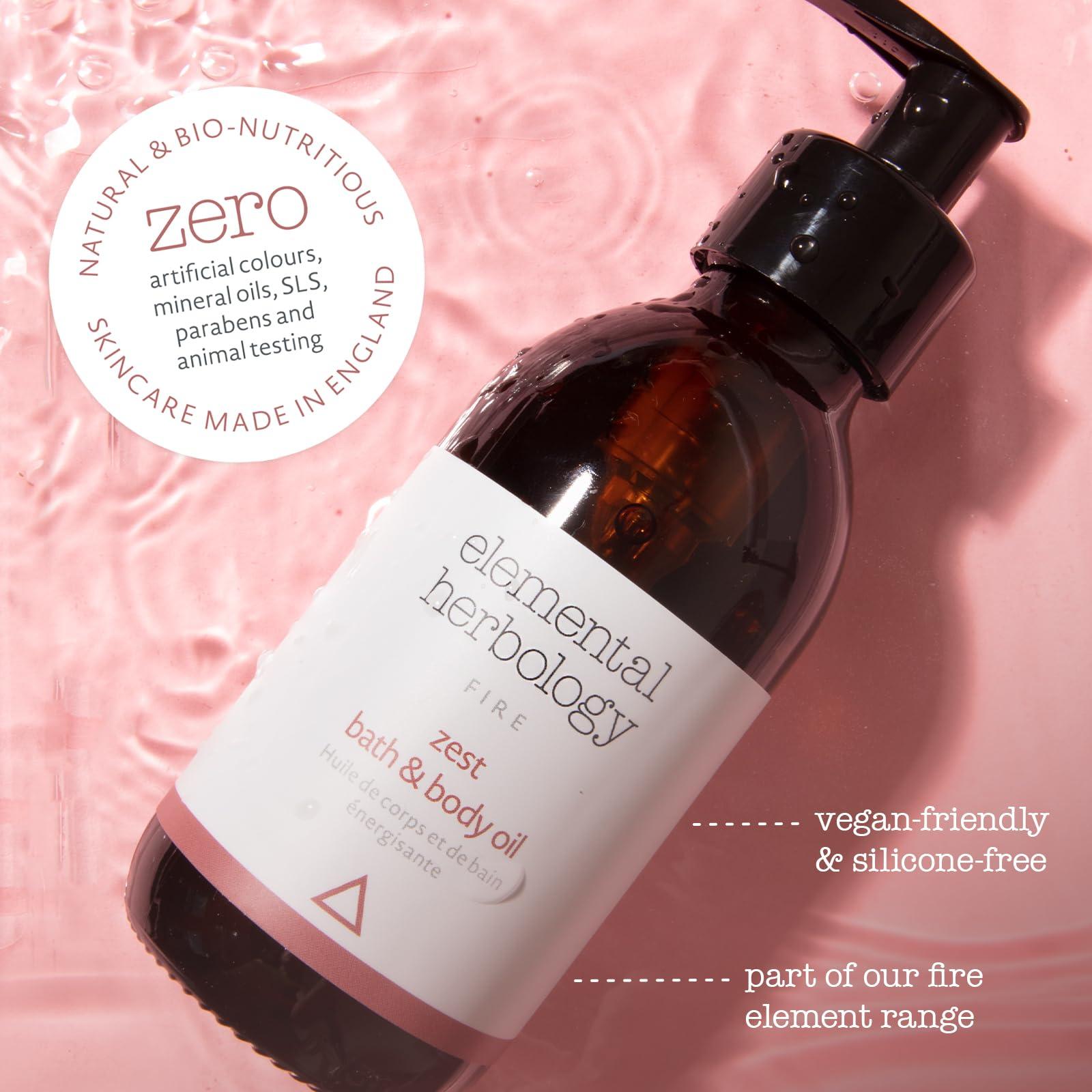 Elemental Herbology Elemental Herbology Zest Bath & Body Oil, 4.9 fl. oz- Marjoram, Sweet Orange, Rosemary Essential Oils Blend for a Revitalizing Bath - Cruelty Free