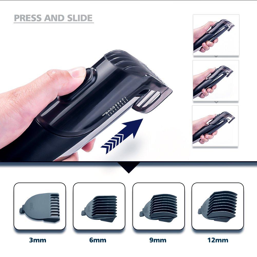 Hatteker Hatteker Mens Hair Clipper Beard Trimmer Grooming kit Hair Trimmer Mustache Trimmer Body Groomer Trimmer for Nose Ear Facial Hair Cordless Waterproof 5 in 1