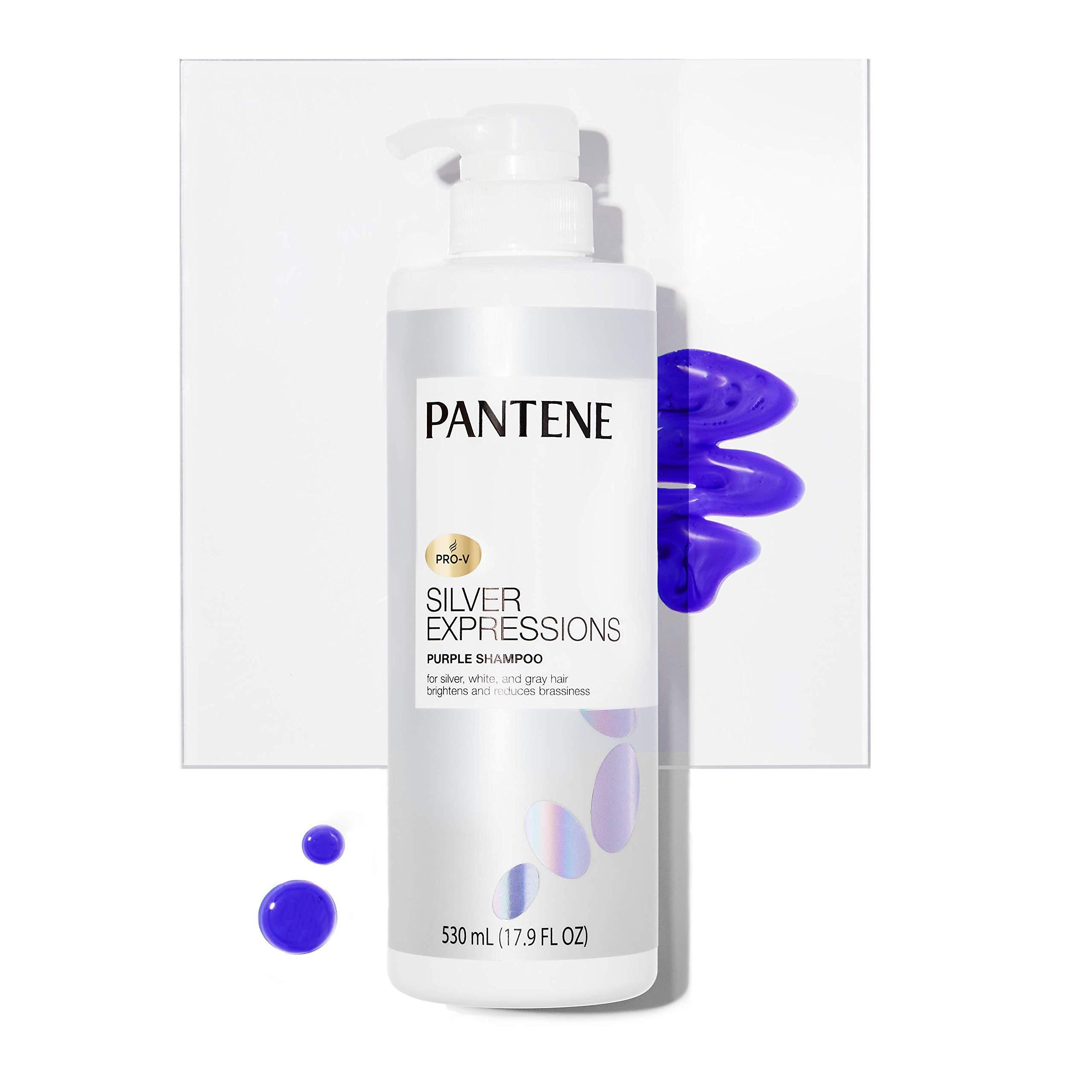 Pantene Pantene Silver Expressions, Purple Shampoo and Hair Toner, Pro-V for Grey and Color Treated Hair, Lotus Flowers, 17.9 Fl Oz
