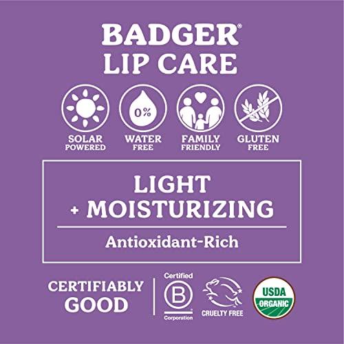 Badger Badger - Classic Lip Balm, Tangerine Breeze, Made with Organic Olive Oil, Beeswax & Rosemary, Certified Organic, Moisturizing Lip Balm, 0.15 oz (4 Pack)