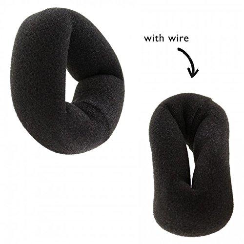 Annie ANNIE 3 3/4" DIAMETER JUMBO FOAM HAIR FOUNDATION BLACK #3288 DONUT/BUN