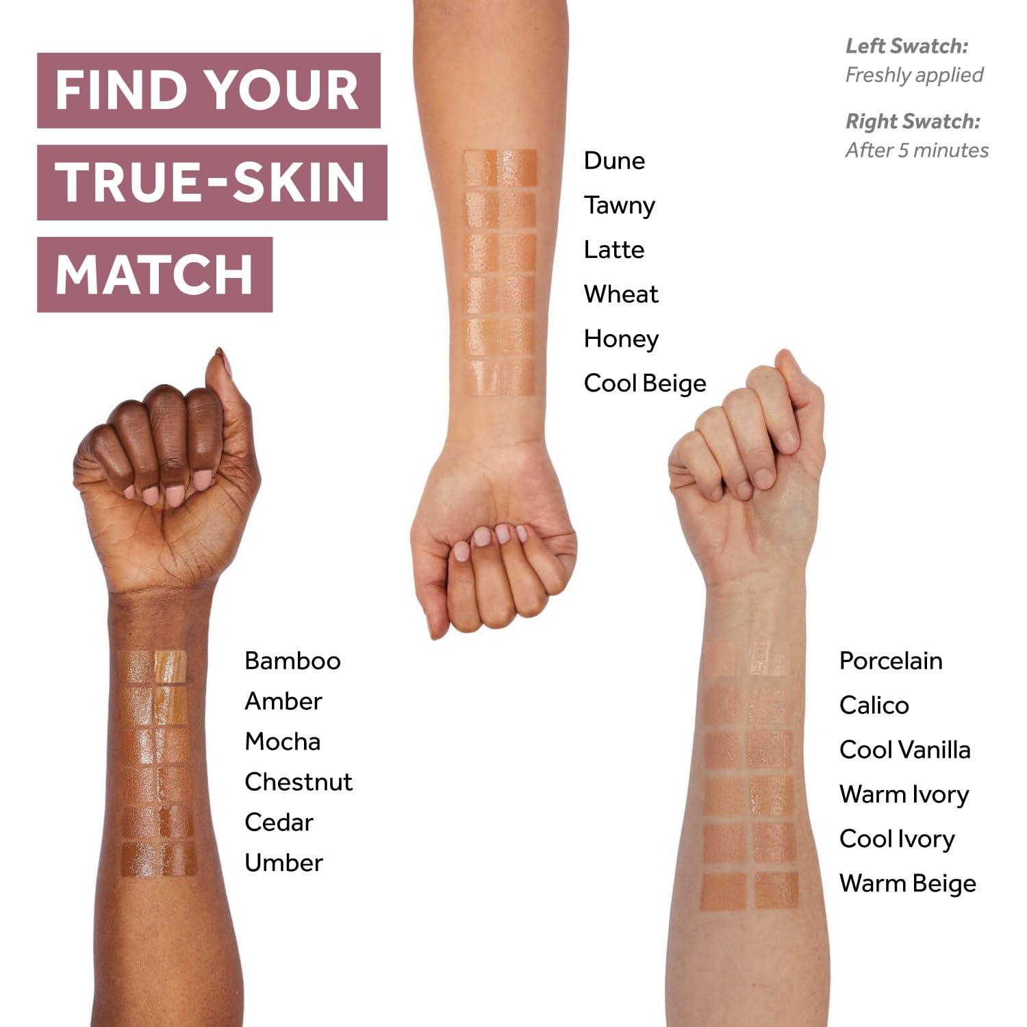 No7 No7 Lift & Luminate Triple Action Serum Foundation - Liquid Foundation Makeup with SPF 15 for a Dewy, Glowy Base - Radiant Serum Foundation for Mature Skin - Dune (1 Fl Oz)